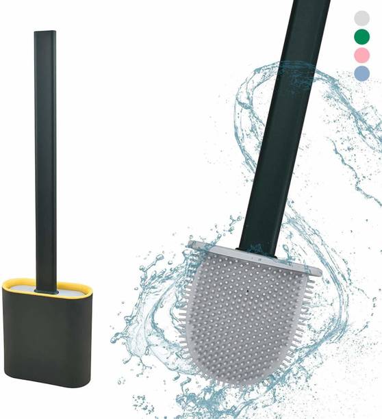 DEAGAN Silicone Toilet Brush with Holder Stand , Brush ...