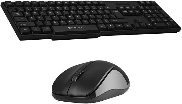 ZEBRONICS Zeb-Companion 107 Keyboard and Mouse Combo with Nano Receiver Wireless Laptop Keyboard