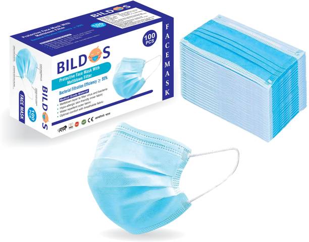 BILDOS 3 Layer Melt-blown mask with Nose pin and Super Spandex Elastic pharmaceutical mask Surgical Mask With Melt Blown Fabric Layer