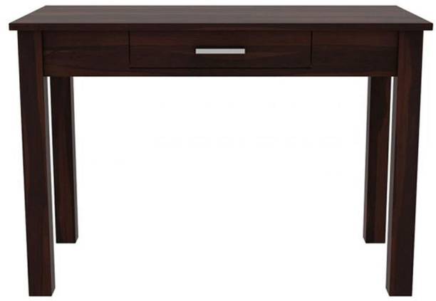 Satkar Wood Furniture Solid Sheesham Wood Writing Study Desk Table for Home and Office with 1 Drawer (Walnut Finish) Solid Wood Office Table