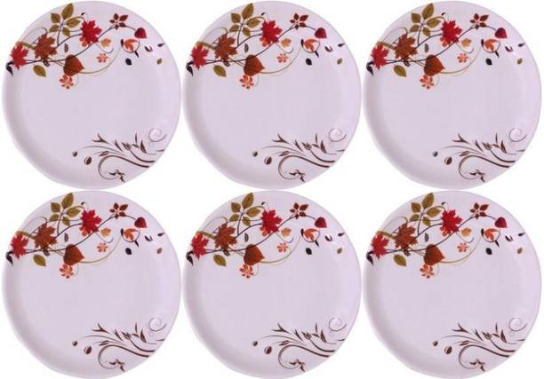 फीस्ट SELECT ROUND (102) 7 INCH HALF DINNER SET 6 PCS OF MELAMINE डिनर प्लेट