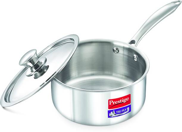 Prestige Tri Ply Sauce Pan 14 cm diameter with Lid 1.1 ...
