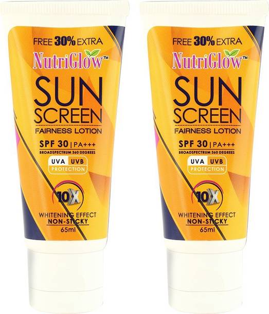 NutriGlow Sunscreen - SPF 50 PA+++ Sun Screen Lotion 65ml (Pack Of 2)