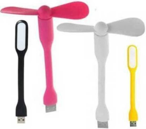 menaso Combo of Flexible & Portable , Twin-Blade USB Fan, Led Light Fan--03 Laptop Accessory
