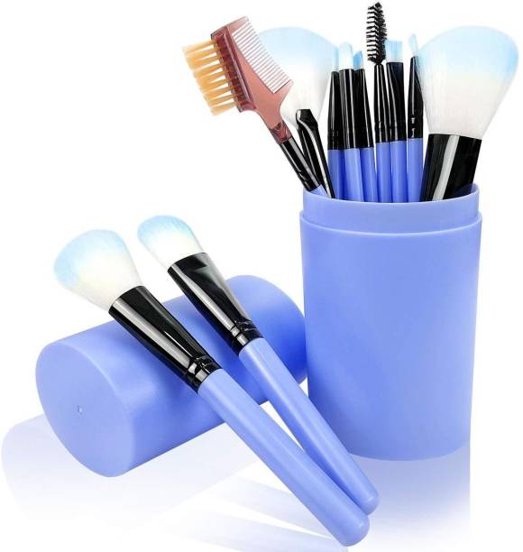 SKINPLUS 12 Pcs Makeup Brushes for Foundation Eyeshadow Eyebrow Eyeliner Blush Powder Concealer Contour