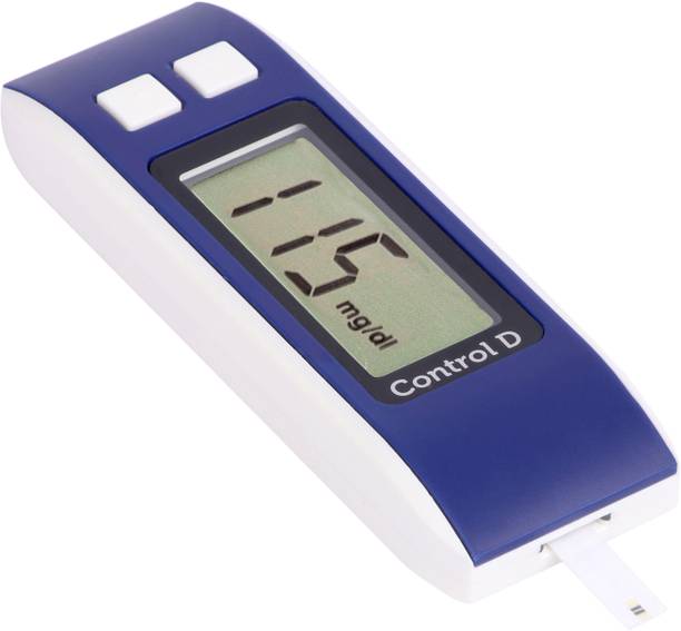 Control D Glucometer Machine for Blood Glucose Monitoring | Digital Glucomter Kit for Sugar Testing with Glucometer Strips 25-Blue Color Glucometer