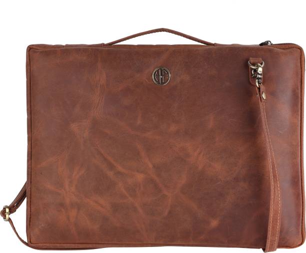 Hammonds Flycatcher Genuine leather Vintage Brown 13 inch laptop Messenger bag cum Laptop Sleeve Laptop Sleeve/Cover