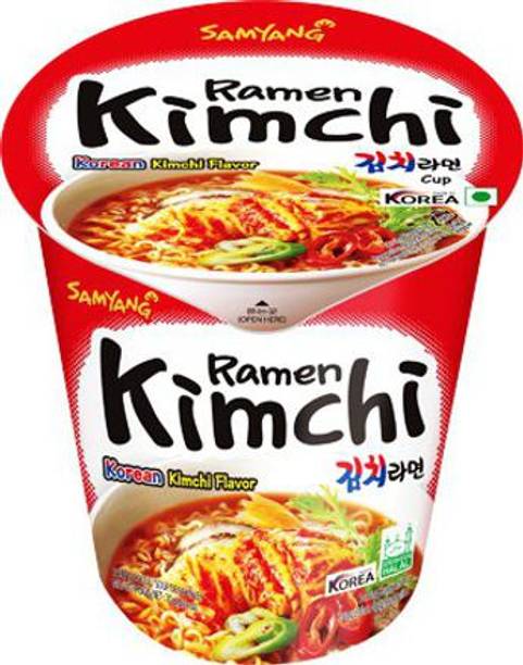 Samyang Kimchi Hot Chicken Flavour Raman Cup Noodles, 70mg*1 Pack (Pack of 1) (Imported) Cup Noodles Non-vegetarian