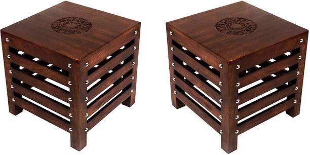 Smarts collection Wooden Beautiful Handmade Stool | Table | for Office | Home Furniture | Outdoor - Brown(Set of 2) Engineered Wood Side Table