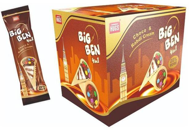 HUGS Big Ben Choco &amp; Rabdi Cream 4 in 1 Box 30pcs Wafer Rolls