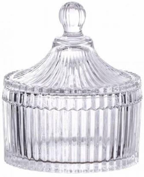 escora Glass Dessert Bowl Glass Bowl with Lid Multipurpose Decorative Serving Candy