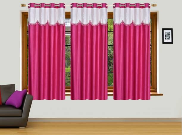 Home Edge 153 cm (5 ft) Polyester Room Darkening Window Curtain (Pack Of 3)