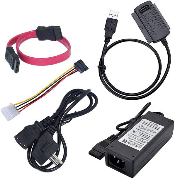 microware Reversible USB 2.0 0.5 m SATA/IDE to USB 2.0 Adapter with Power Supply Supports 2.5-Inch, 3.5-Inch, 5.25-Inch Hard Disk Drives - Hot Swappable. No Driver Needed - Supports IDE & Enhanced IDE 3.5