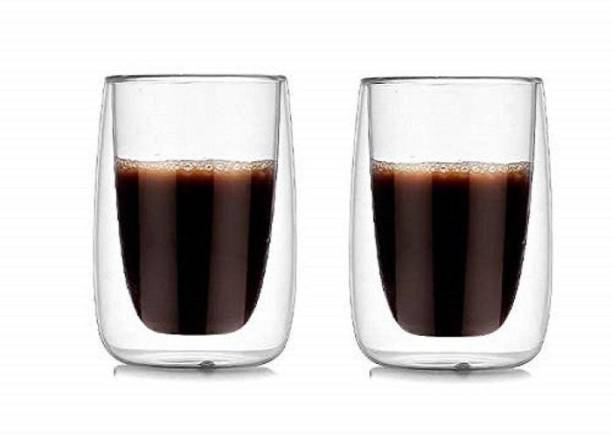 Baskety Borosilicate Drinking Glasses, Double Wall Coffee Cup, 250ml Pack of 1 i25 Glass Coffee Mug
