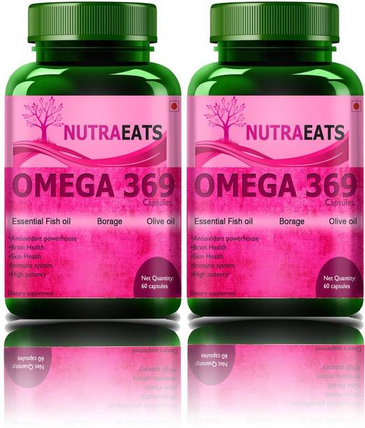 NutraEats Nutrition Fish Oil (Triple Strength) With 1000Mg Omega 369, Omega 3 (Pack Of 2)Premium P