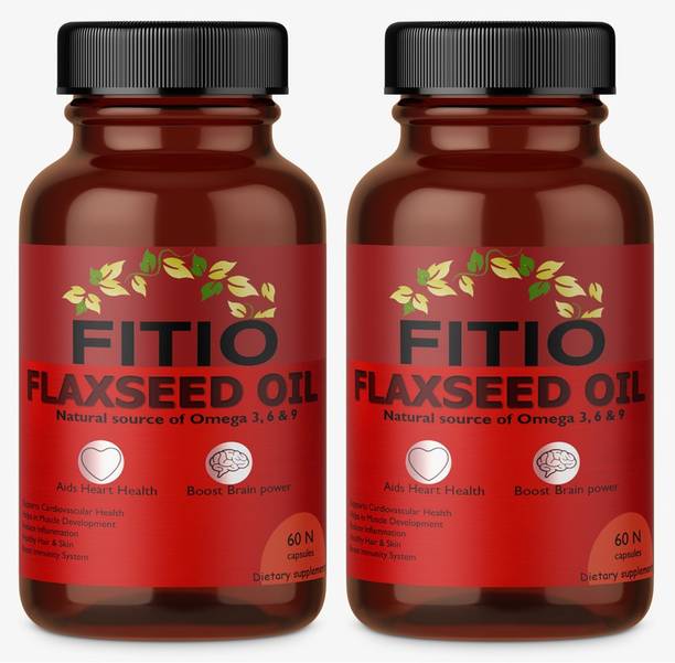 FITIO Flax Seed Oil Capsules, Omega 3 Capsules fatty acid (Pack Of 2)