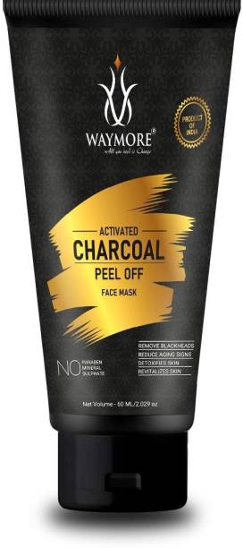 WAYMORE Activated charcoal peel-off mask 60 ml For Blackhead & Dead Skin Removal Tightens Pores, Deeply Cleanses for Men & Women