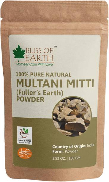 Bliss of Earth 100% Pure Multani Mitti Powder | Fuller's Earth Powder | 100GM | Great For Hair, Face, Skin