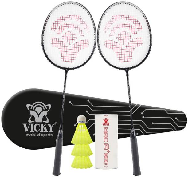 VICKY Mac A+300 2 Racquet 1 Nylon Shuttlecock Combo Badminton Kit