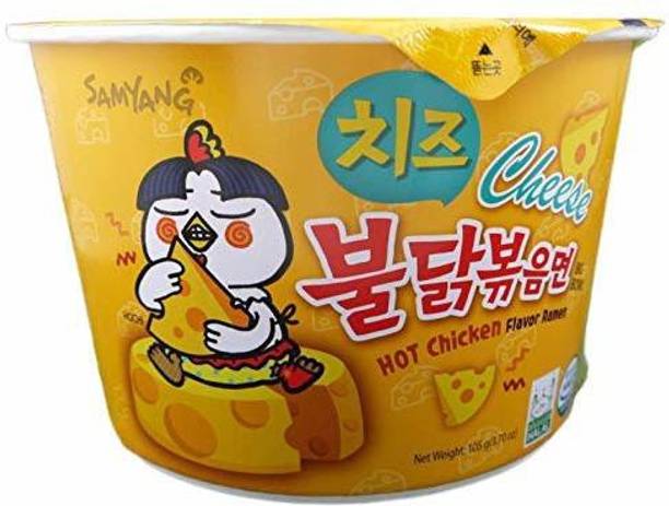 Samyang Big Bowl Cheese Hot Chicken Flavour Raman Cup Noodle, 105mg*1 Pack (Pack of 1) (Imported) Cup Noodles Non-vegetarian