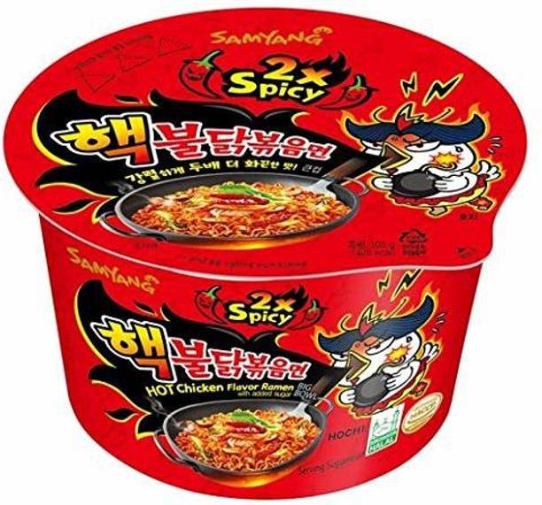 Samyang Big Bowl 2X Spicy Hot Chicken Flavour Raman Cup Noodle, 105mg*1 Pack (Pack of 1) (Imported) Cup Noodles Non-vegetarian