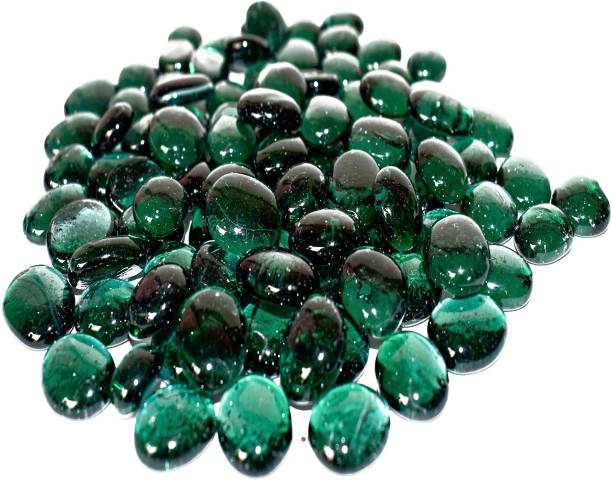 ERCOLE Decorative Glossy Shiny Polished Round Glass Pebbles For Vase Filler Plant Pots Home Table Decor Aquarium Fish Tanks Outdoor Garden Decoration (Aqua Green, 1Kg) Polished, Carved, Regular Round, Oval Fire Glass Pebbles