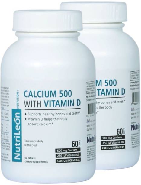 NutriLeon Calcium Vitamin D3 Supplement Natural Mineral 120 Tablets