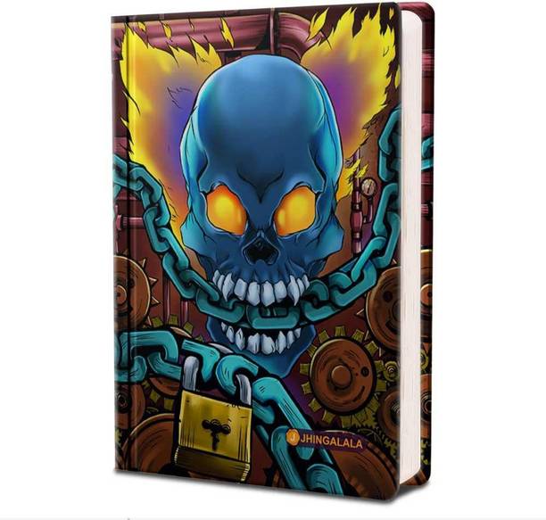 Jhingalala Death Lock Hard Bound Undated A5 Diary Notebook (20 X 14.5 CM, 80 GSM, 190 Ruled Perforated Pages) Diary for Writing, Gift for Friend, Personal Diary A5 Diary Ruled 190 Pages