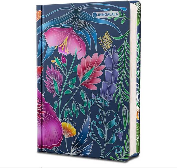 Jhingalala Wild Blossom Hard Bound Undated A5 Diary Notebook (20 X 14.5 CM, 80 GSM, 190 Ruled Perforated Pages) Diary for Writing, Gift for Friend, Personal Diary A5 Diary Ruled 190 Pages