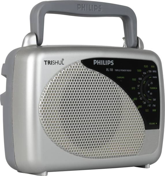 Philips Radio RL118/94 with MW/SW/FM Bands, 200mW RMS soundoutput, Built in rechargeable battery