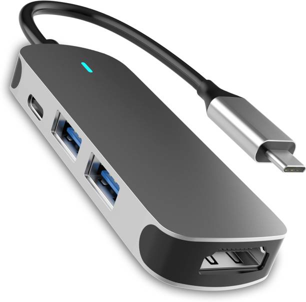 Kapa USB C Type HUB 4 in 1 Adapter , Aluminium Multi Port Dongle Type-C to USB Ports, 4K HDMI Port, PD Charging Port For Macbook Pro/Air, Lenovo, Dell, Samsung Dex Other Type C Phones & Devices AT22258 Laptop Accessory, USB Hub