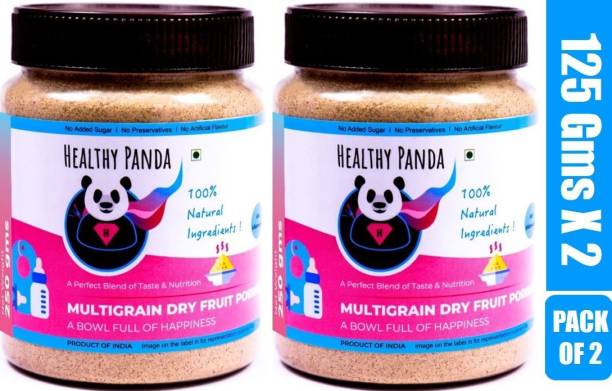 HEALTHY PANDA Organic Multigrain Dry fruit Porridge / Sprouted Dry fruit / Cereal based / Baby Porridge / Natural Baby food / Sprouted Sattu Mavu Porridge- 125 Gram, Pack of 2 Cereal