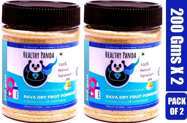 HEALTHY PANDA Rava Dry Fruit Porridge / Semolina Porridge / Daliya / Suji Mix- 200 Gram, Pack of 2 Cereal