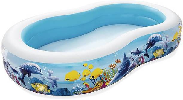 YOUNG STAR FOR YOURS FAMILY STARS LOVELY KIDS AND BABIES WITH ADULTS,PREMIUM JUMBO PREMIUM ,SEA UNDER WATER BLUE FISHES PRING FULL FAMILY SIZE RECTANGULAR WATER BATH SWIMMING POOL FOR KIDS AND ADULTS . BEST SELLER ,PEOPLE CHOICE BIG SIZE 8.7 FEETS JUMBO FAMILY WATER SWIMMING POOL FOR ALL AGE GROUP FAMILY MEMBERS. Inflatable Swimming Pool WITH electric air pump (Blue) Inflatable Swimming Pool, Inflatable Swimming Pool, Inflatable Toy Pump