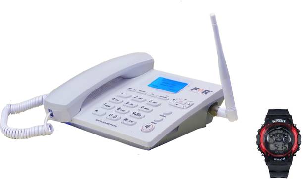 FOR BRIGHTER LIFE FORF1+WHITE Corded & Cordless Landline Phone with Answering Machine