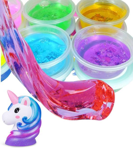 AncientKart Crystal Clear Slime Set of 4 with Unicorn F...