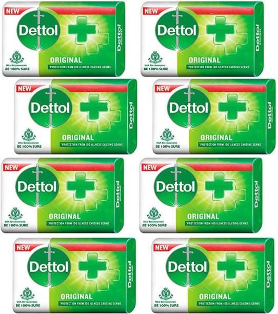 Dettol Original Protection From 100 Illness causing germs Soap 8X75g
