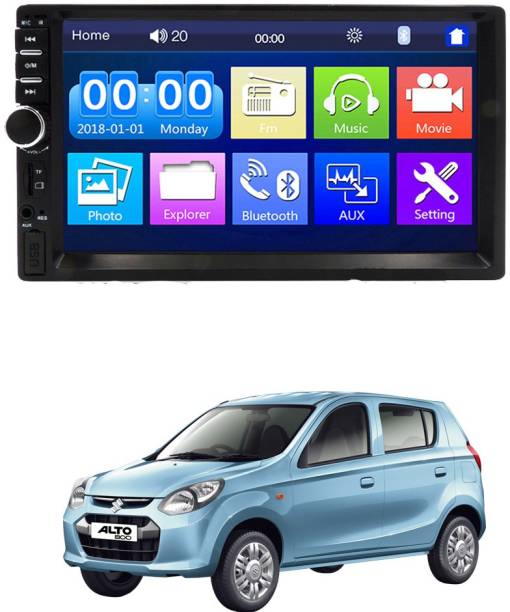 AYW 7 INCH Double Din Car Screen Stereo Media Player Audio Video Touch Screen Stereo Full HD with MP3/MP4/MP5/USB/FM Player/WiFi/Bluetooth & Mirror Link Universal Alto 800 For All Models Car Stereo