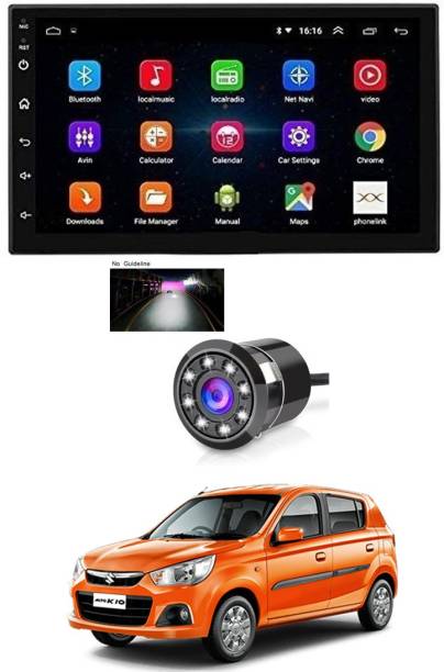 AYW Android Double Din Screen 7 inch Car Media Player with Touch Screen, Mirror Link, Bluetooth, Media Player With Rear Camera Universal Alto K10 For All Models Car Stereo