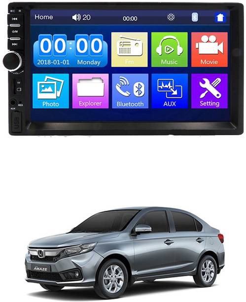AYW 7 INCH Double Din Car Screen Stereo Media Player Audio Video Touch Screen Stereo Full HD with MP3/MP4/MP5/USB/FM Player/WiFi/Bluetooth & Mirror Link Universal Amaze 2018 For All Models Car Stereo