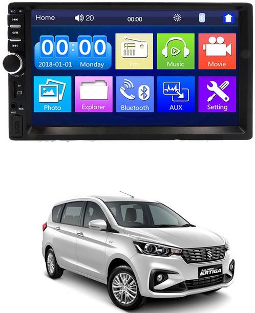 AYW 7 INCH Double Din Car Screen Stereo Media Player Audio Video Touch Screen Stereo Full HD with MP3/MP4/MP5/USB/FM Player/WiFi/Bluetooth & Mirror Link Universal Ertiga 2018 For All Models Car Stereo