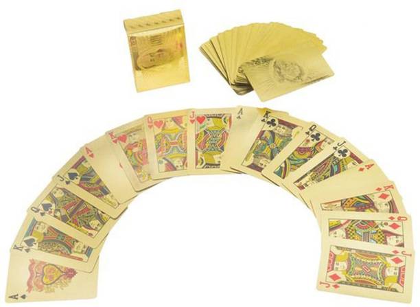 Bastex Gold Foil Playing Card Gold Plated Plastic Poker Cards Poker Chips, Wooden Gift