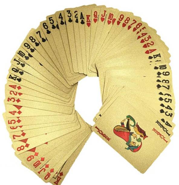 Bastex Premium 24 K Gold Foil Plated Good Quality Waterproof USD Poker 100 Dollar Playing Cards