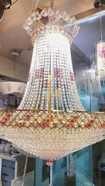 PACHADHARY crystal gold polish metal 480 mm chandelier hanging ceiling pendant jhoomer for hotels,villa,house and office Chandelier Ceiling Lamp