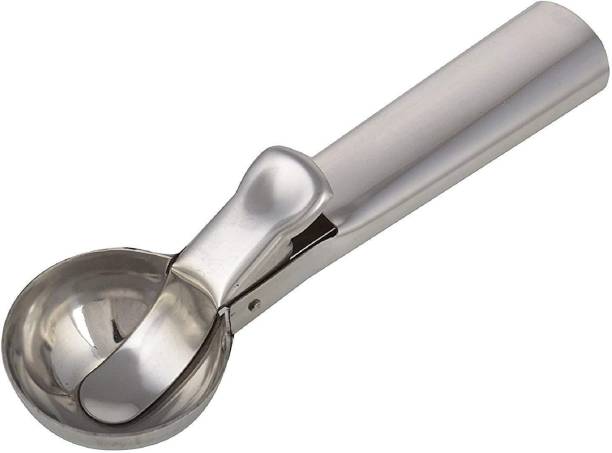 VIJAY EXPORT Stainless Steel Ice Cream Scoop Scooper Serving Spoon, Silver- Best for Kitchen/Bars/Restaurant/Parties ( pack of 1 ) Kitchen Scoop