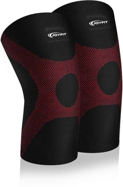 Joyfit Knee Compression Sleeve Pair with Neoprene Pad for Pain, Squats, Sports, Running Knee Support