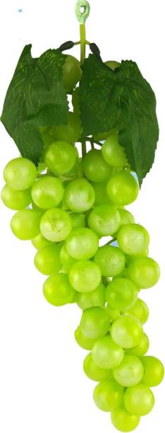 SKG 36 Pcs in 1 Bunch Artificial Rubber Grapes Lifelike Fake Fruit Food Home Decor Pack of 1 ( Green) Artificial Fruit