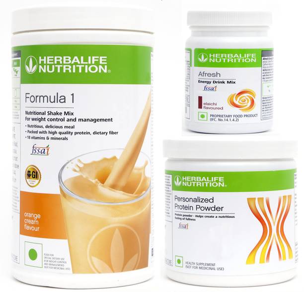 HERBALIFE WEIGHT LOSS COMBO: FORMULA 1 NUTRITIONAL ORANGE CREAM SHAKE+PROTEIN POWDER+AFRESH Sports Drink