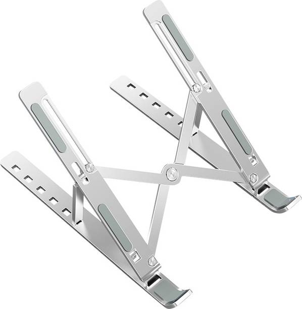 MOBGET Foldable Height Adjustable Metal Frame Laptop Stand Aluminum Ergonomic Foldable Portable Dual Support Laptop/Computer Tablet Stand with 7 Adjustable Angles Laptop Stand