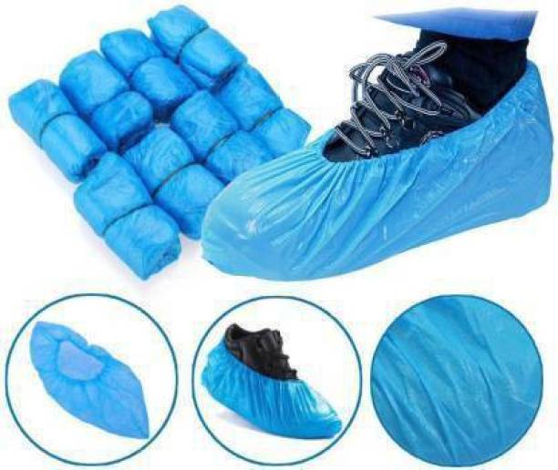 STYLERA 25PAIR Plastic blue Boots Shoe Cover Disposable Plastic Waterproof Anti-Slip Shoe Cover Shoe protector (Pack of 50 Pieces) (Blue Color) Plastic BLUE Boots Shoe Cover